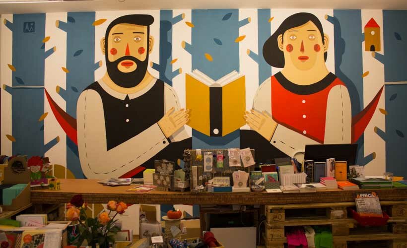 Incorcio Quarenghi libreria murales